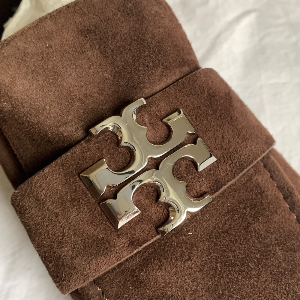 Tory Burch Eleanor Suede Loafers Dark Cocoa 9.5 - Picture 4 of 10